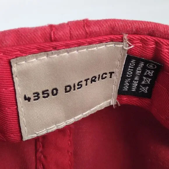 Wild And Free American Flag Distressed Red Baseball Hat Ball Cap 4350 District - Picture 7 of 7